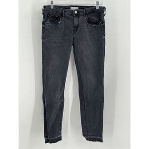 Zara Black Jeans Women's Size‎ 10 Raw Hem Stretch
